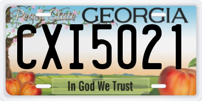 GA license plate CXI5021