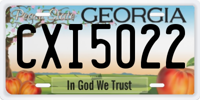 GA license plate CXI5022
