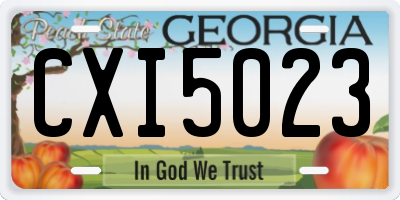 GA license plate CXI5023