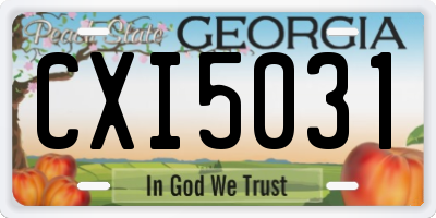 GA license plate CXI5031