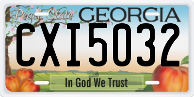 GA license plate CXI5032
