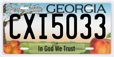 GA license plate CXI5033