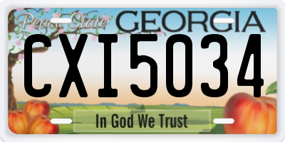 GA license plate CXI5034