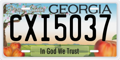 GA license plate CXI5037