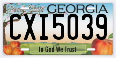GA license plate CXI5039
