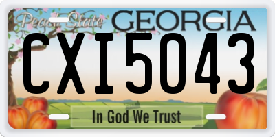 GA license plate CXI5043