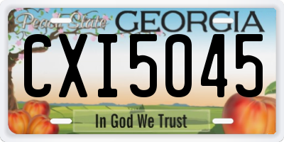 GA license plate CXI5045