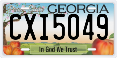 GA license plate CXI5049