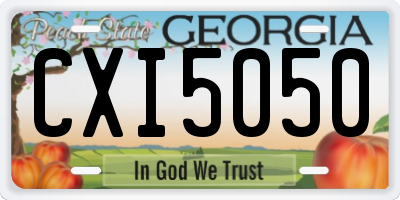 GA license plate CXI5050