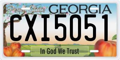 GA license plate CXI5051
