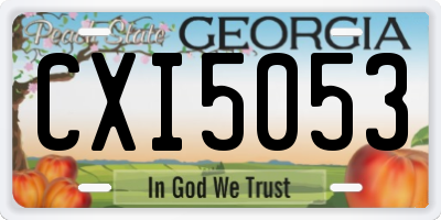 GA license plate CXI5053