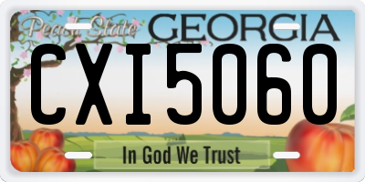 GA license plate CXI5060