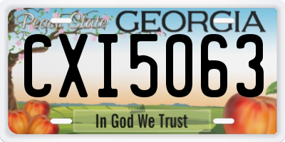 GA license plate CXI5063