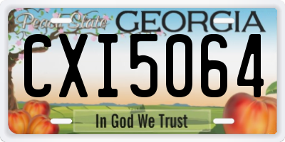 GA license plate CXI5064