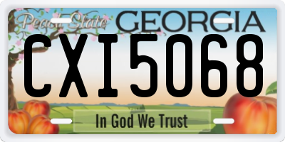 GA license plate CXI5068