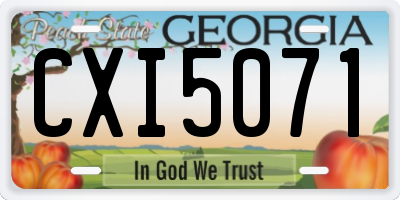 GA license plate CXI5071