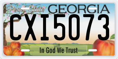 GA license plate CXI5073