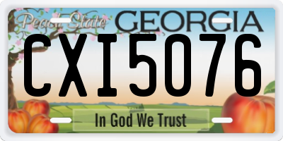 GA license plate CXI5076