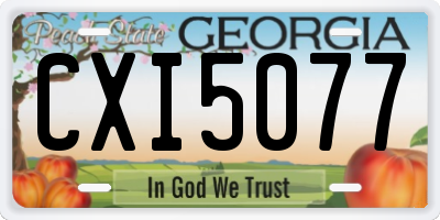 GA license plate CXI5077
