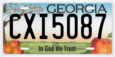 GA license plate CXI5087