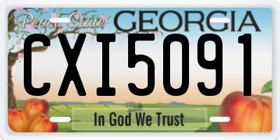 GA license plate CXI5091