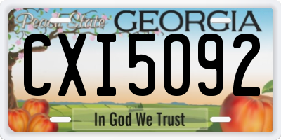 GA license plate CXI5092