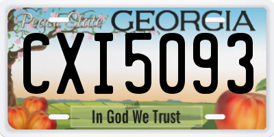 GA license plate CXI5093