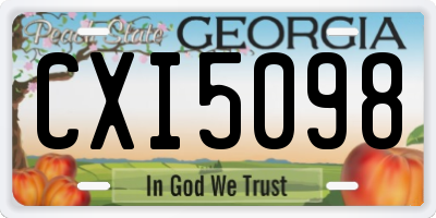 GA license plate CXI5098