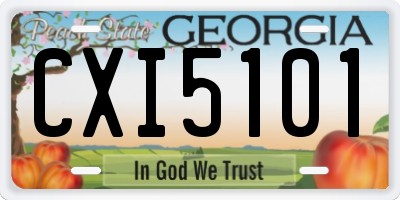 GA license plate CXI5101