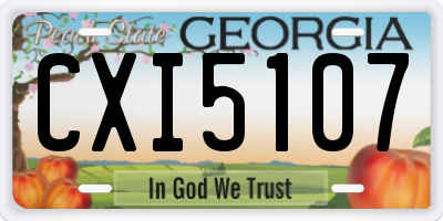 GA license plate CXI5107