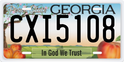 GA license plate CXI5108