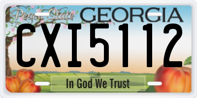 GA license plate CXI5112