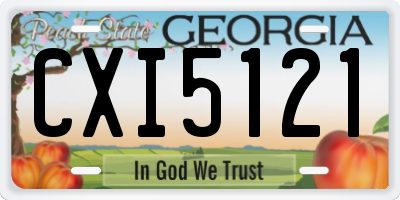 GA license plate CXI5121