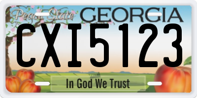 GA license plate CXI5123