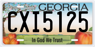 GA license plate CXI5125