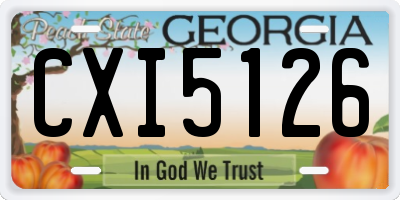 GA license plate CXI5126