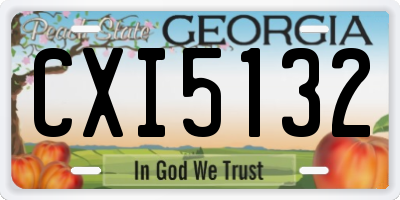 GA license plate CXI5132