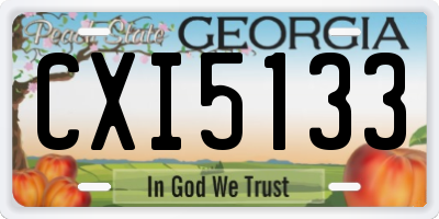 GA license plate CXI5133