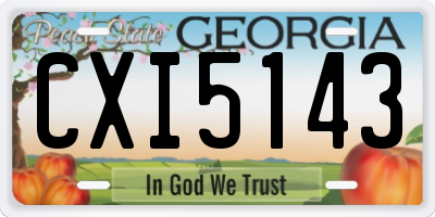 GA license plate CXI5143
