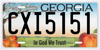 GA license plate CXI5151