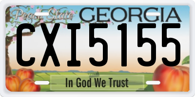 GA license plate CXI5155