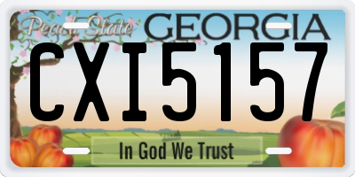 GA license plate CXI5157