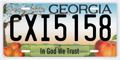 GA license plate CXI5158