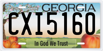 GA license plate CXI5160