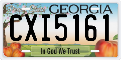GA license plate CXI5161