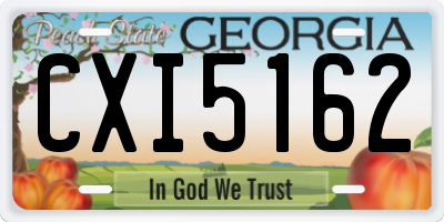 GA license plate CXI5162