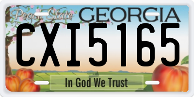GA license plate CXI5165