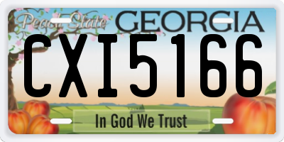 GA license plate CXI5166