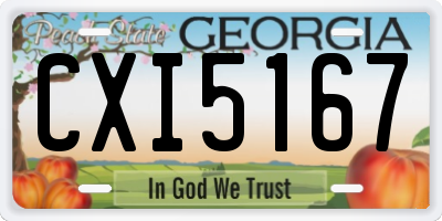 GA license plate CXI5167