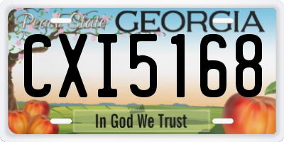 GA license plate CXI5168